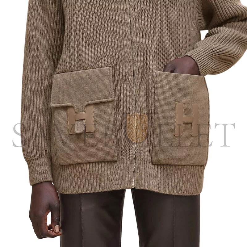 HERMÈS WOOL KNIT JACKET H5H2228D3DK36